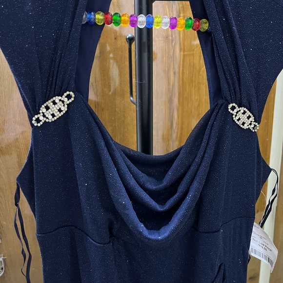 🚨 SALE 🚨 Navy Blue Glitter Gown Dress - size 6P - Picture 13 of 15